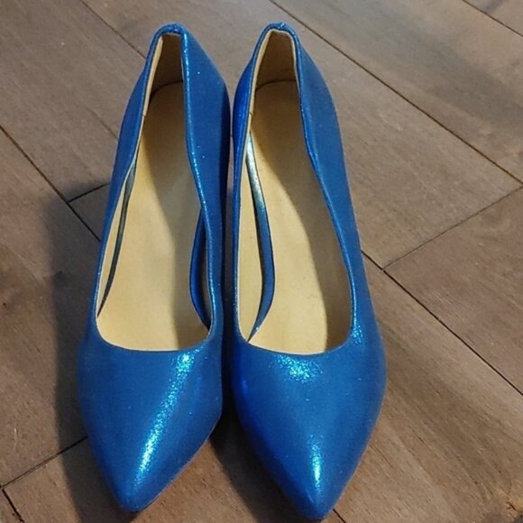 Fashion sprinkle blue high heels shoes size 40 - Picture 3 of 10